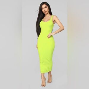 Fashion Nova Lime Green Sleeveless Maxi Dress